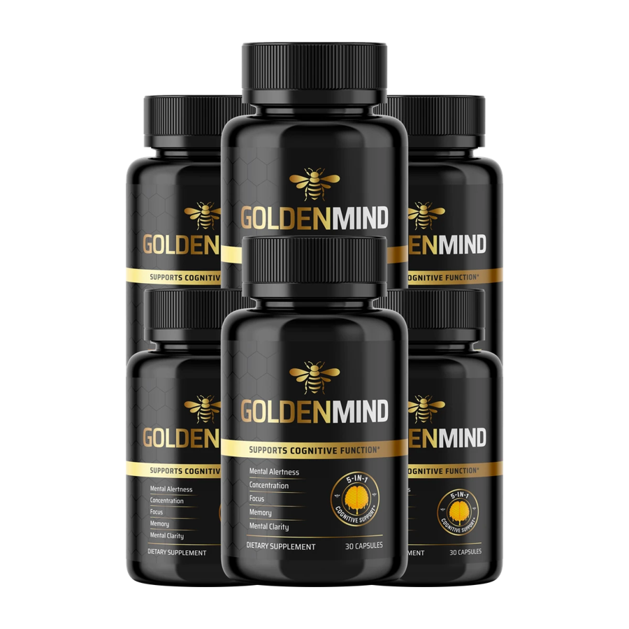 GoldenMind cognitive support bottles